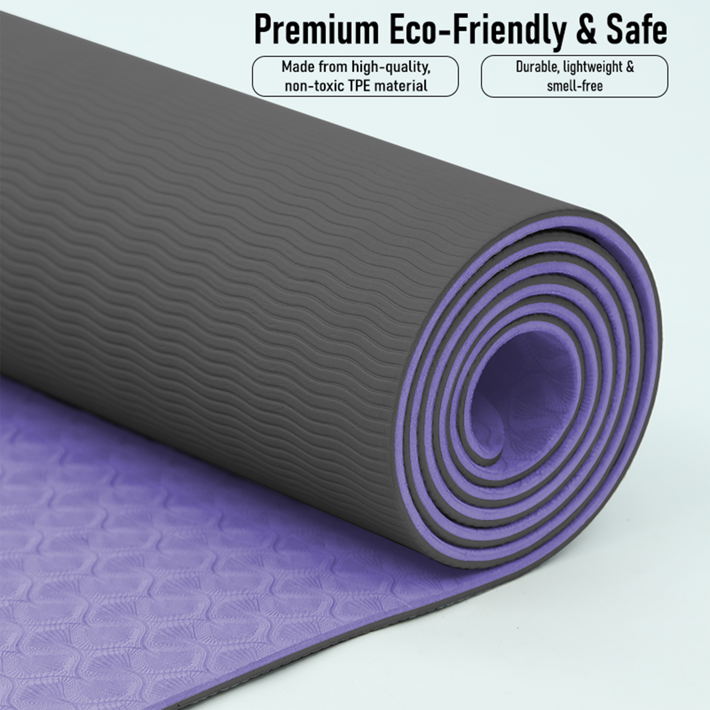TPE Yoga Mat – Eco-Friendly, Non-Slip, Lightweight – Extra Thick for Comfort – Perfect for Yoga, Pilates, and Workouts