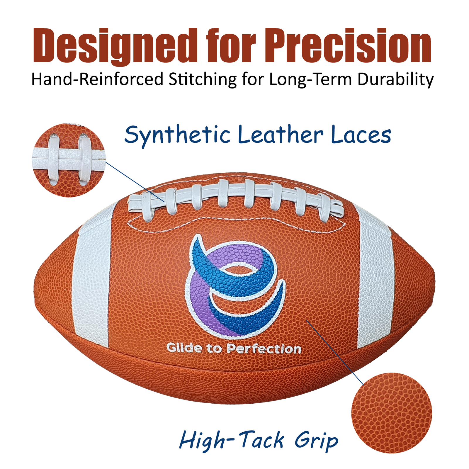 EverGlide Handmade American Football – Junior & Senior PU Grip Football - Image 4