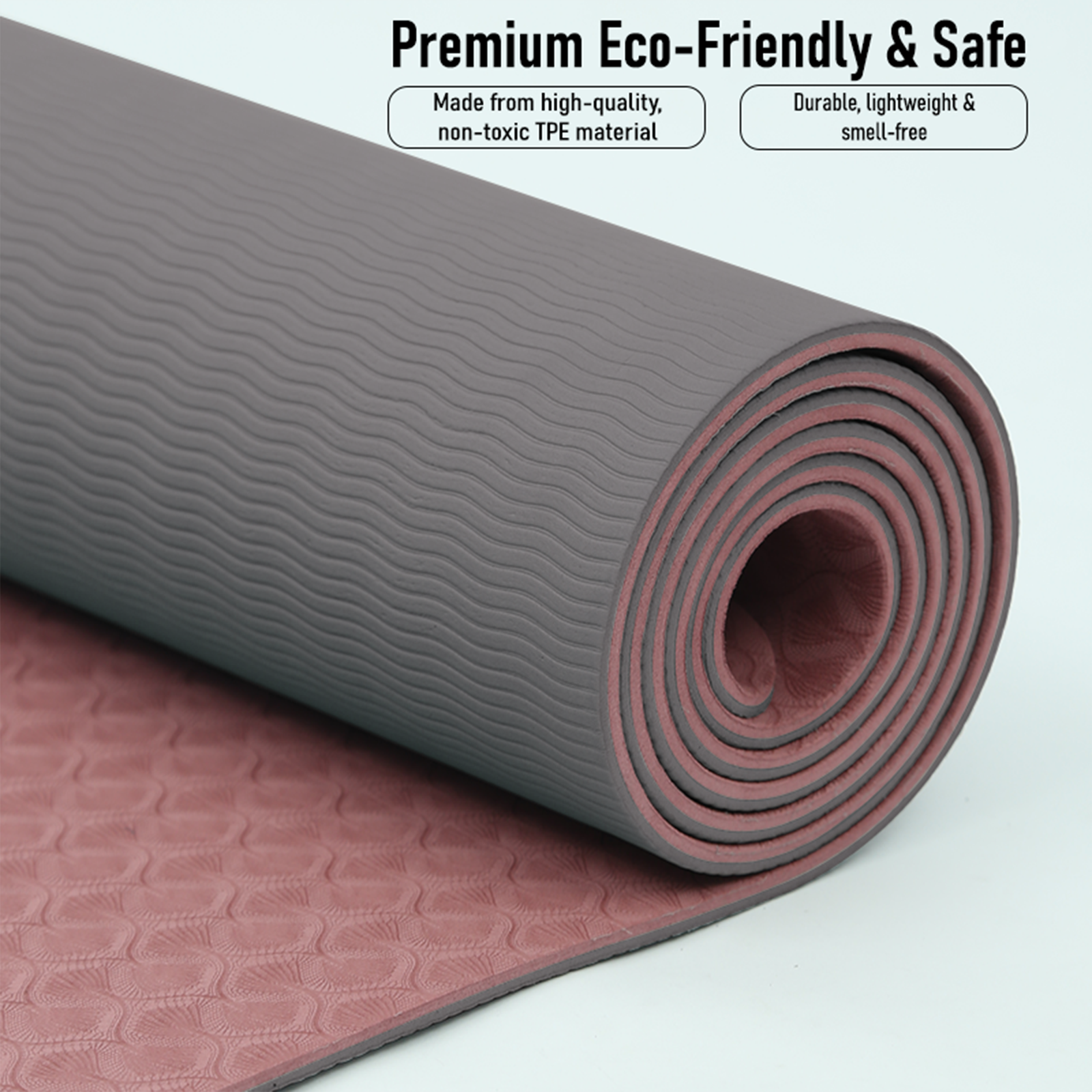 EverGlide Premium TPE Yoga Mat 8mm – Non-Slip Exercise Mat with Bag & Strap - Image 3